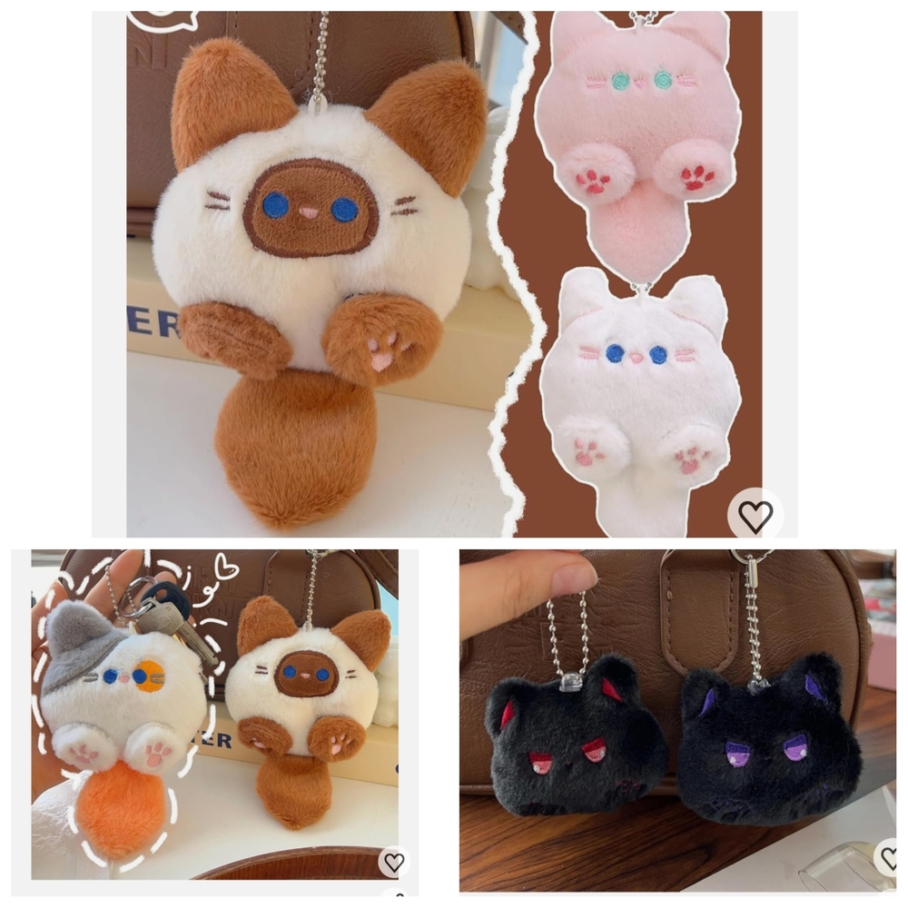 Cute Cat Plush Keychains